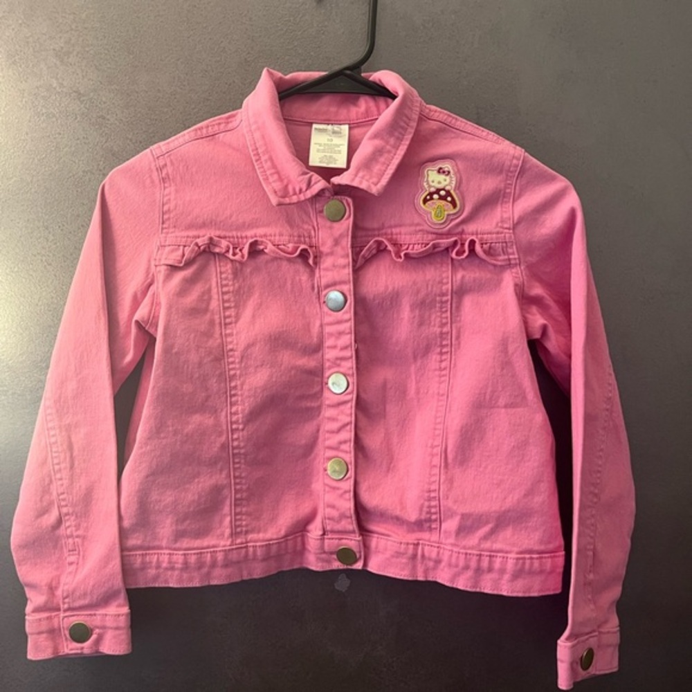 Hello Kitty Pink Jean Jacket Cropped Denim